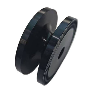 Two double-sided round prosthetic socket plates