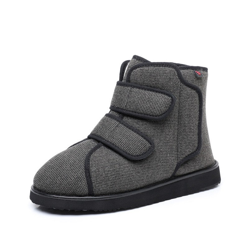 Thick Fleece Winter High-Top Shoes Wide Fit Adjustable Closure Unisex