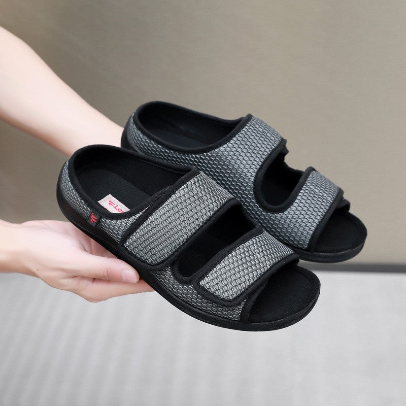 Spring Summer Wide Fit Adjustable Slippers for Swollen or Wide Feet