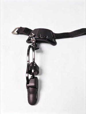 Black single mechanical prosthetic finger with Backplate, front view