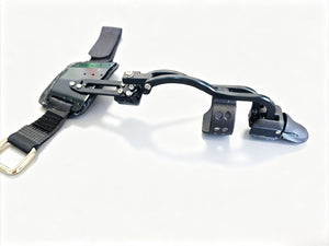 Black single mechanical prosthetic finger with Backplate, side view