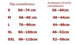 Size chart for the above-knee prosthesis suspension strap