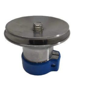 Prosthetic socket connection plate with blue clamp