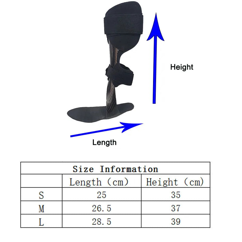 Carbon Fiber AFO Ankle Foot Orthosis Drop Foot Brace Lightweight Trim to Size