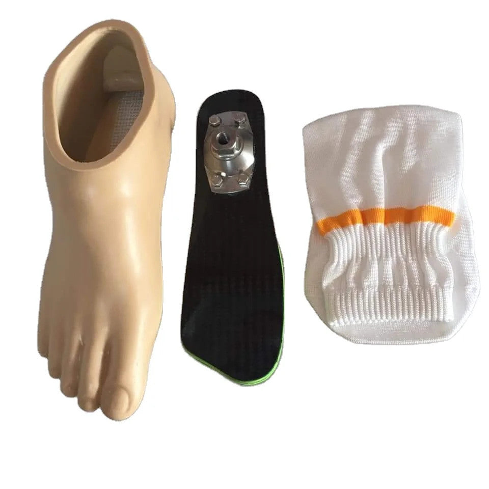 Flat Carbon Fiber Prosthetic Foot, Lower Profile, Max 100 kg Size 22–27 cm
