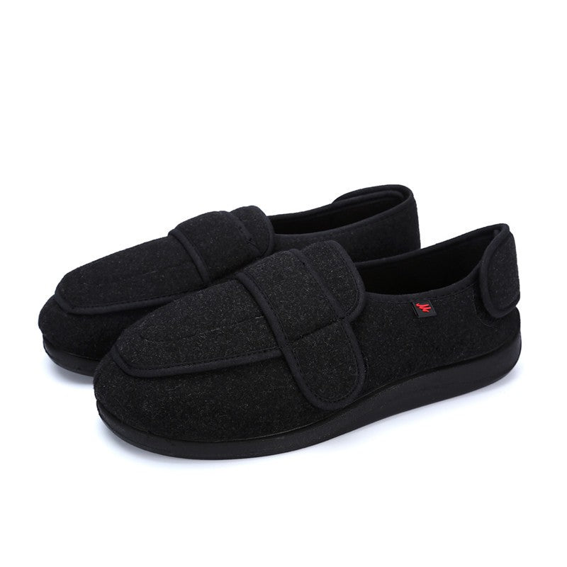 Wide Fit Walking Fabric Shoes for Seniors Soft Adjustable Strap Comfort