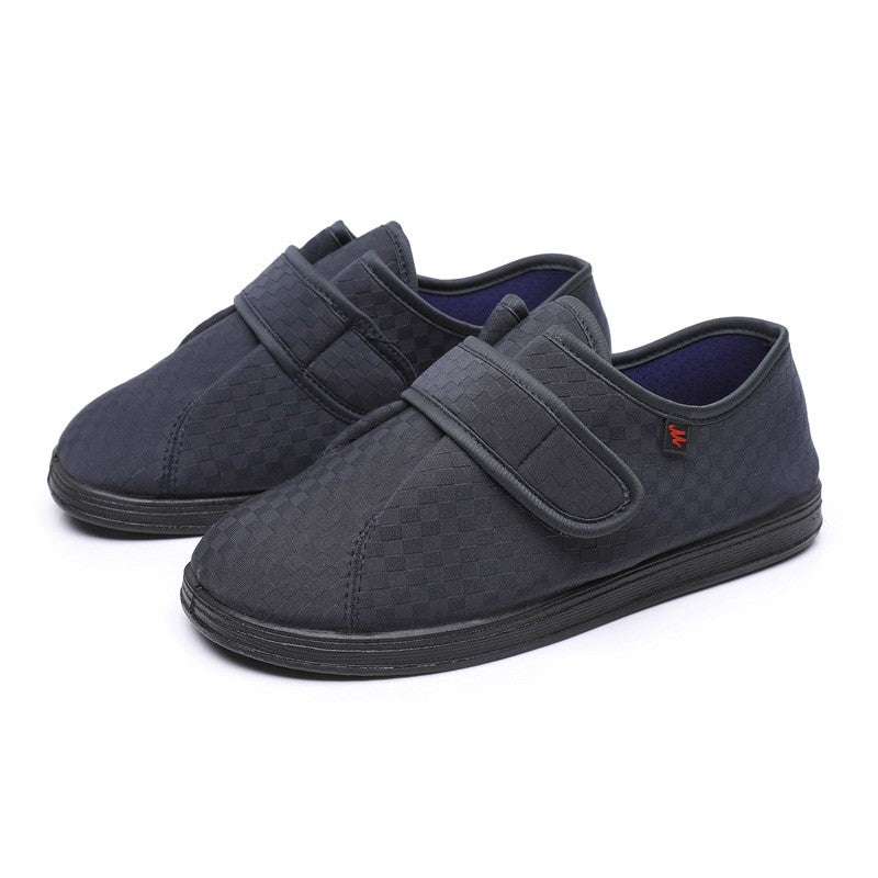 Wide Fit Flat Cloth Shoes for High Instep Adjustable Open Upper Lightweight