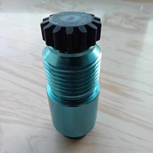 Close-up of the lock core button and external threads