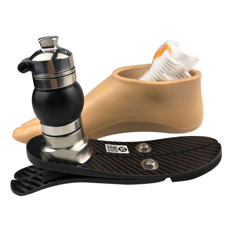 Carbon Fiber Prosthetic Foot 360° Ball Ankle Ti w/ Shell Sock Set 100 kg