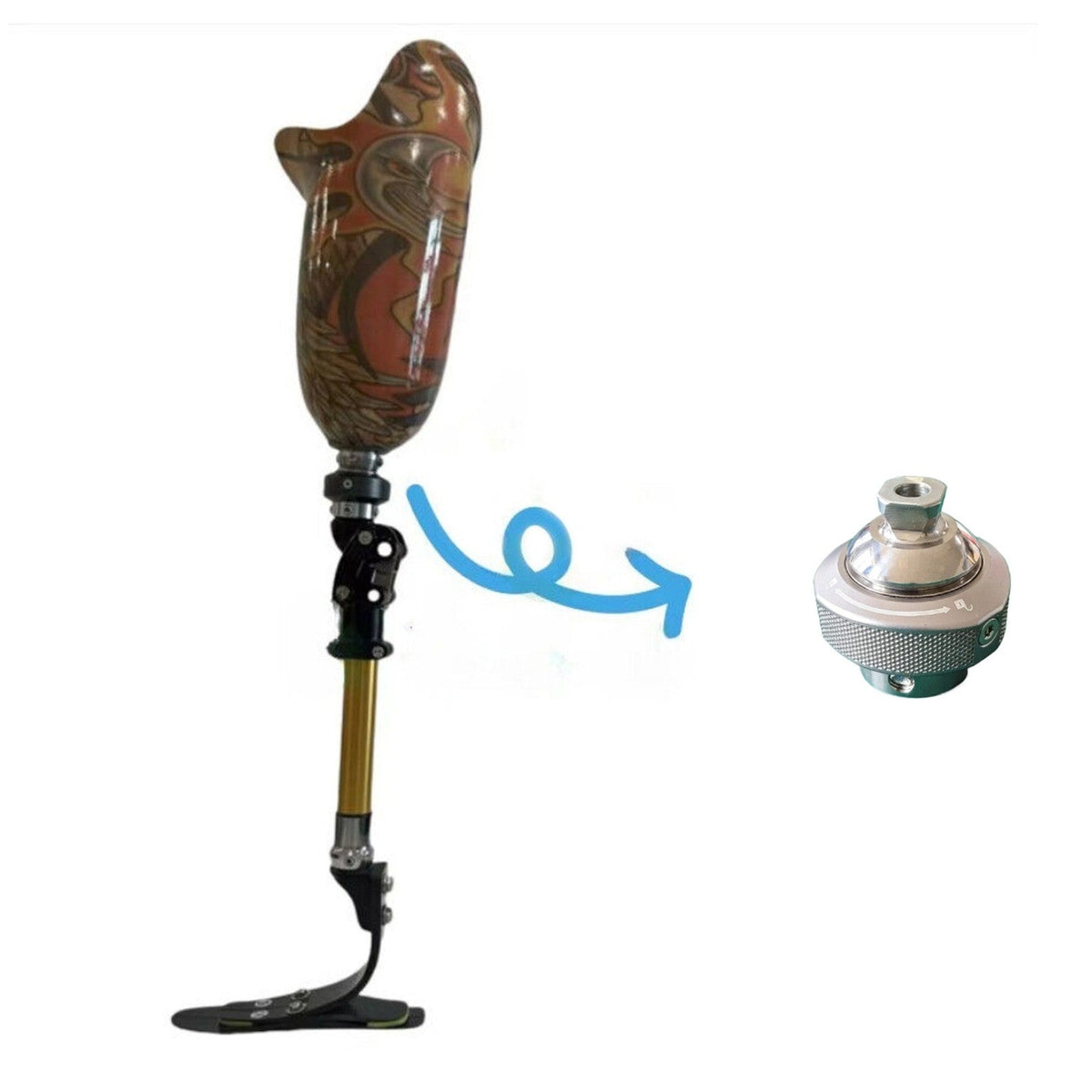Male Quick-Release Prosthetic Adapter
