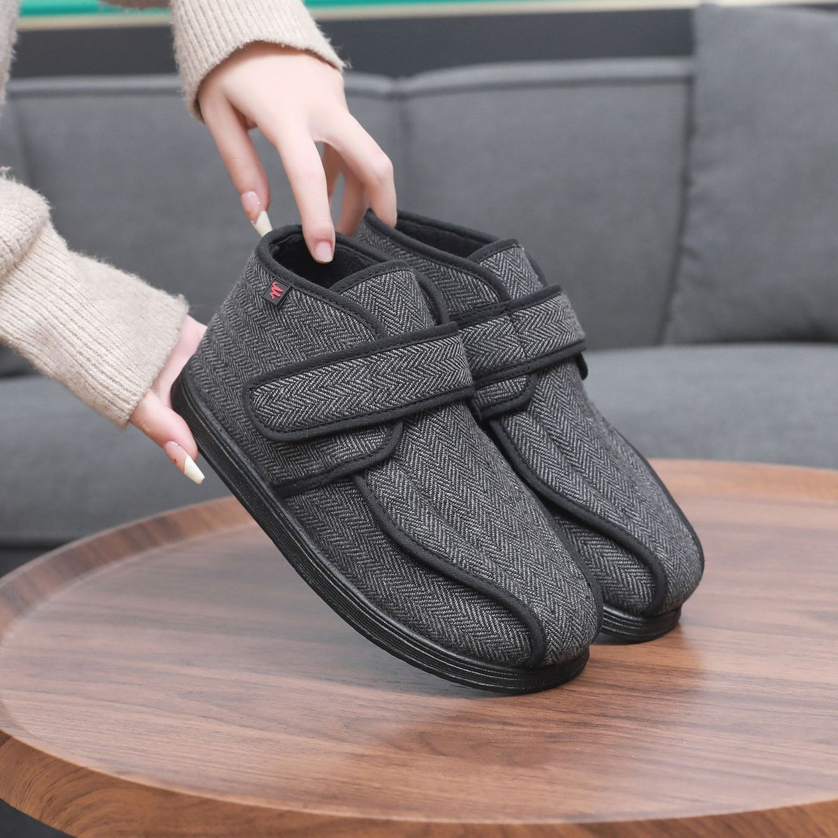 Warm Fleece Lined Adjustable Wide Fit Diabetic Friendly Comfort Shoes