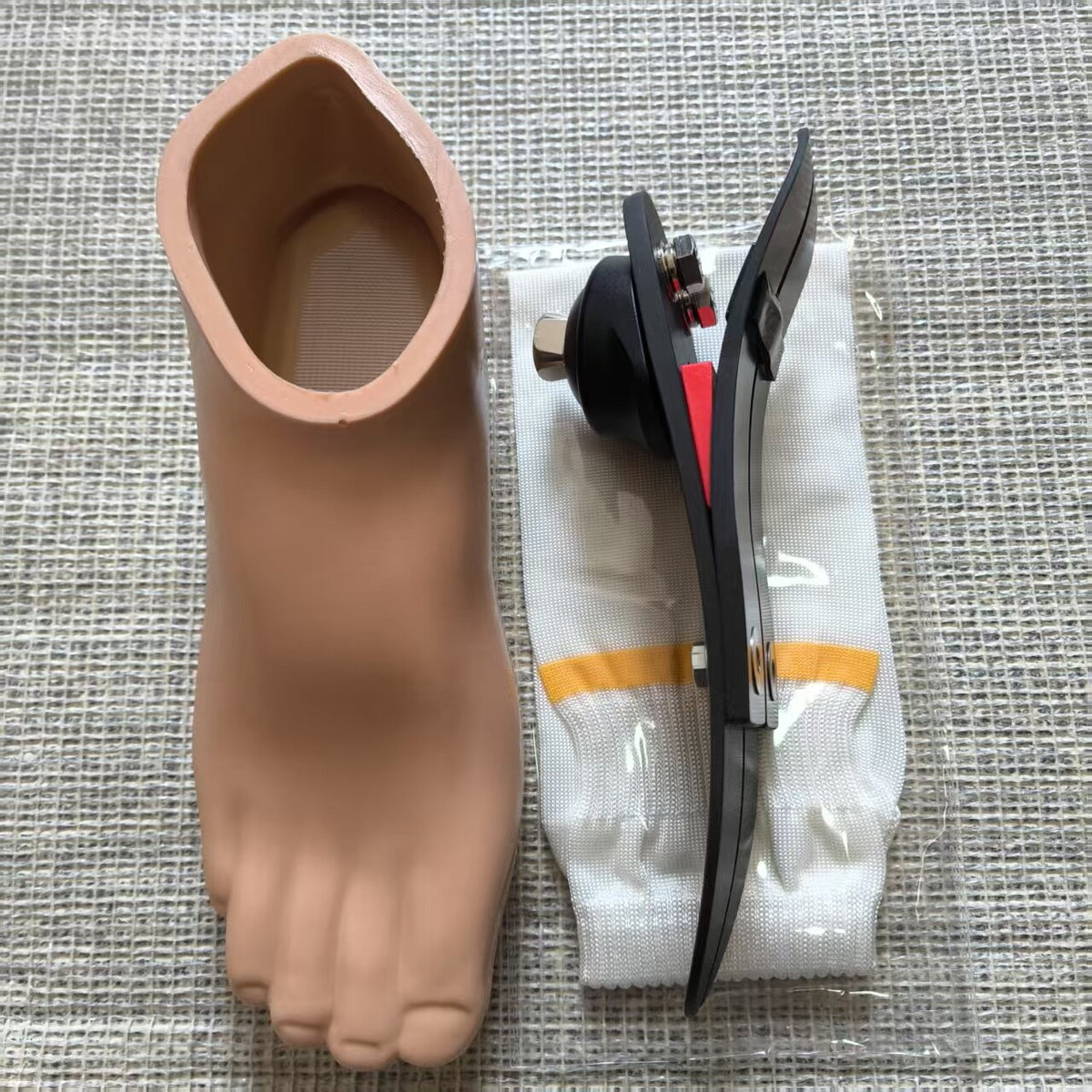 Carbon Fiber Prosthetic Foot Set - Flexible Blade, Foot Shell & Cover Sock