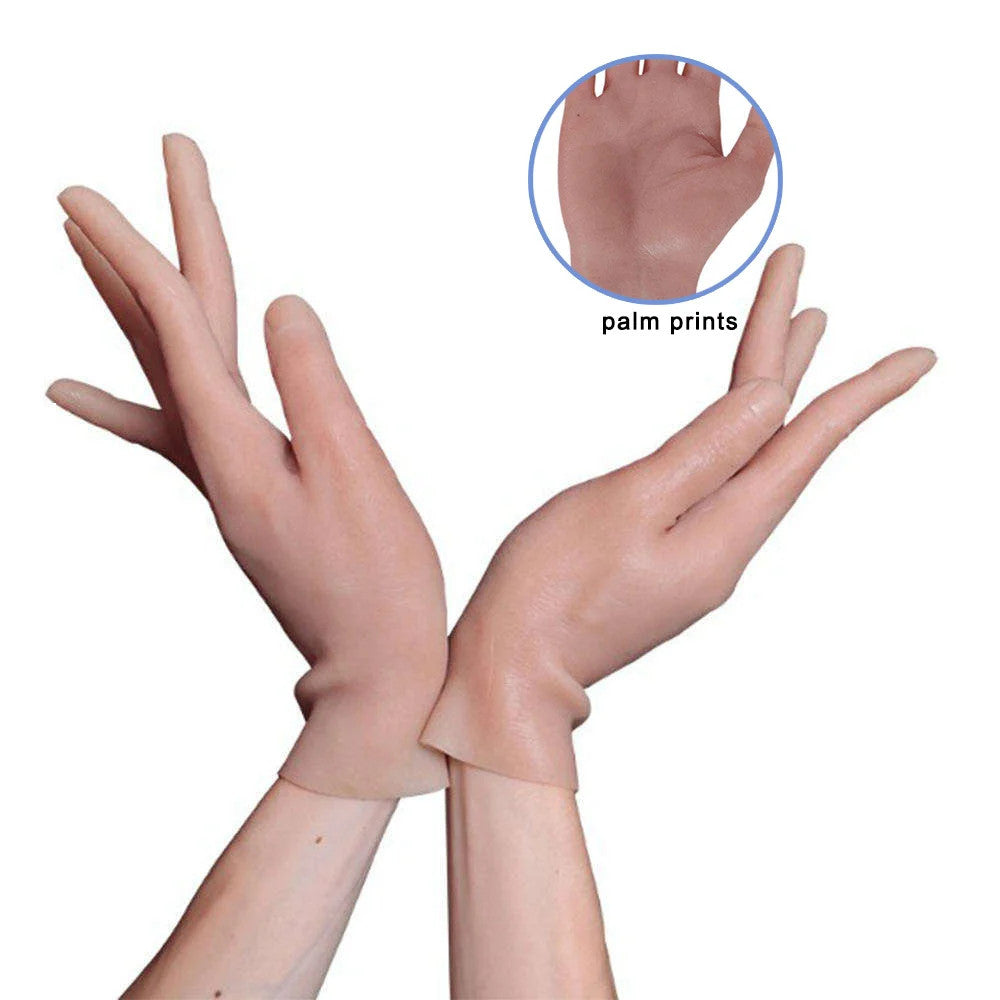 25 cm Silicone Hand Gloves Female Realistic Skin Scar Cover Cosplay