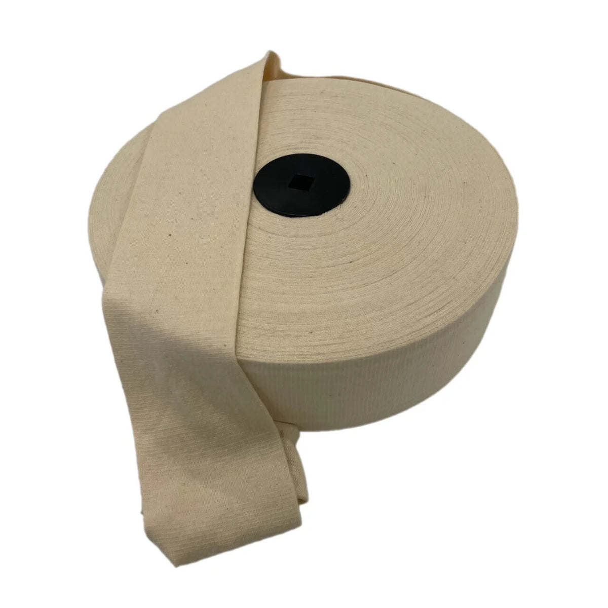 Cotton stockinette roll shown from a side angle