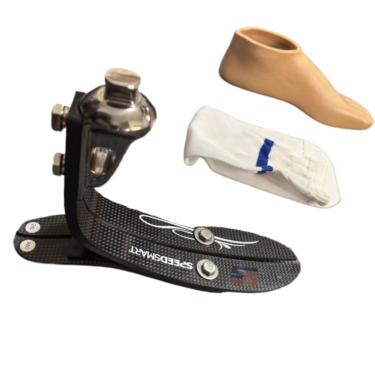 High Ankle Carbon Fiber Prosthetic Foot, Titanium Adapter, Active 22-27 cm, 200 kg
