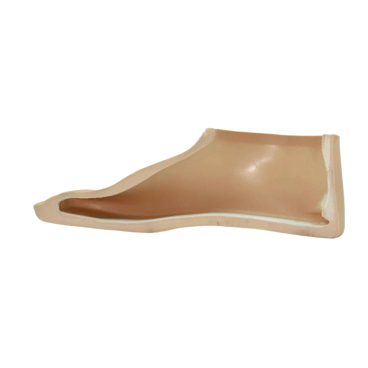 Cutaway view showing the interior profile of the prosthetic foot shell
