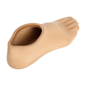 Rear three-quarter view showing the prosthetic foot shell opening