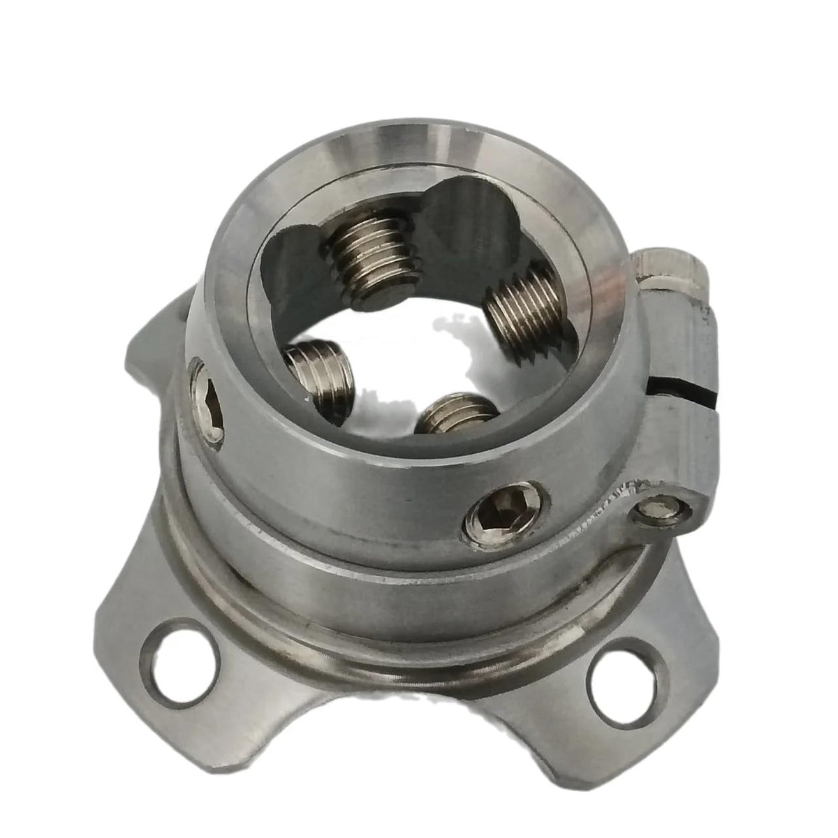 Rotatable female four-jaw prosthetic adapter