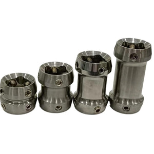 Four sizes of two-way prosthetic tube adapters