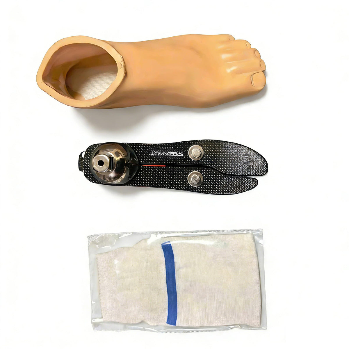 Low Ankle Carbon Fiber Prosthetic Foot Kit with Flexible Blade and Titanium Adapter – 22–27 cm, Max 100 kg