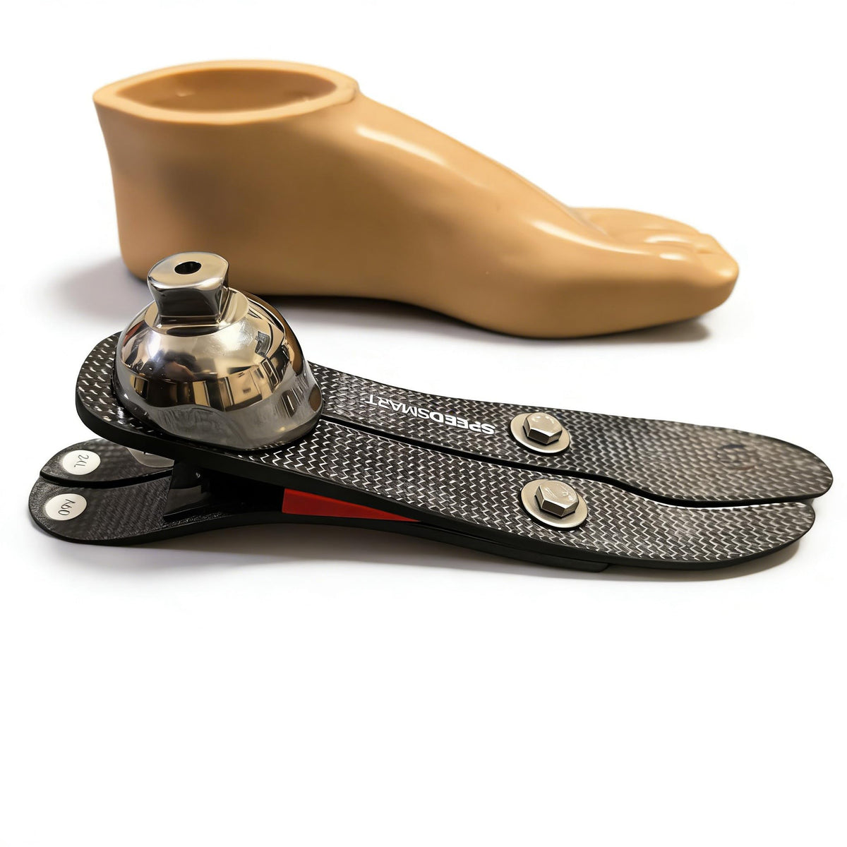 Low Ankle Carbon Fiber Prosthetic Foot Kit with Flexible Blade and Titanium Adapter – 22–27 cm, Max 100 kg