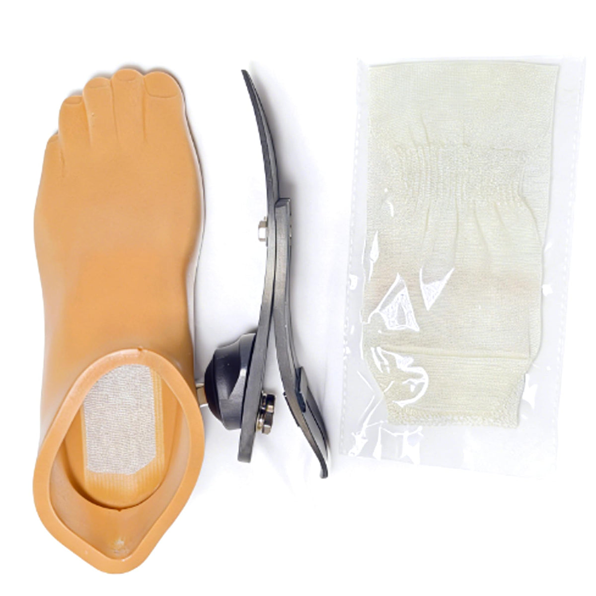 Low Ankle Carbon Fiber Prosthetic Foot Set with Flexible Blade, Includes Foot Shell & Sock, 22–27cm L/R, Max 90kg（198 lbs）